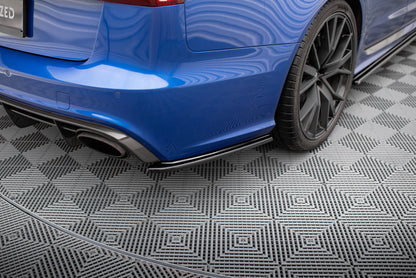 Heck Ansatz Flaps Diffusor für Audi Audi RS6 C7 / C7 Facelift schwarz Hochglanz