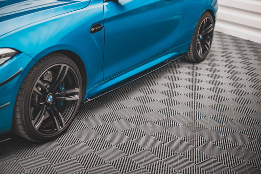 Seitenschweller Ansatz V.2 für BMW M2 F87 schwarz Hochglanz