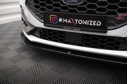 Front Ansatz V.6 für Ford Focus ST / ST-Line Mk4 Facelift schwarz Hochglanz