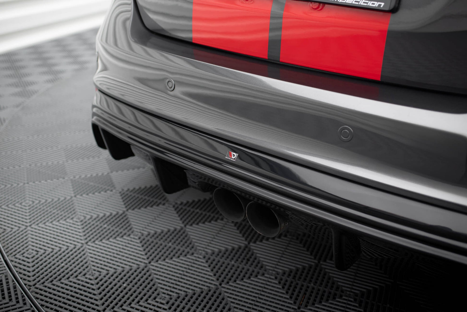 Diffusor Heck Ansatz für Ford Focus ST Mk3 FL (RS-Look) schwarz Hochglanz