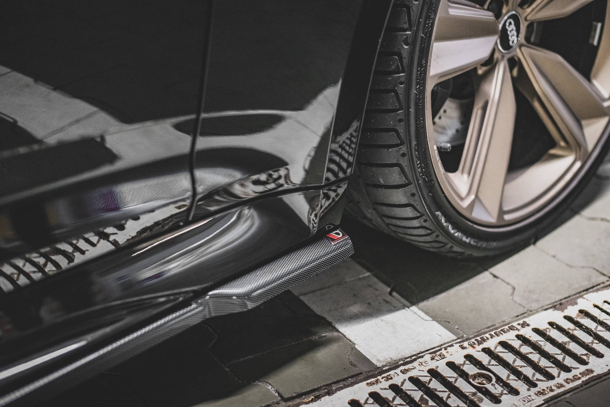 Seitenschweller Ansatz für Audi RS5 Sportback F5 Facelift schwarz Hochglanz