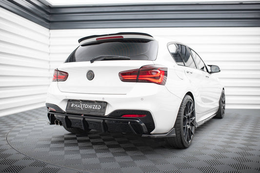 Heck Ansatz Flaps Diffusor für (Für heckansatz V.3) BMW 1er M-Paket / M140i F20 Facelift  schwarz Hochglanz