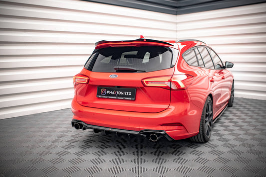 Diffusor Heck Ansatz V.2 für Ford Focus Kombi ST Mk4 schwarz Hochglanz