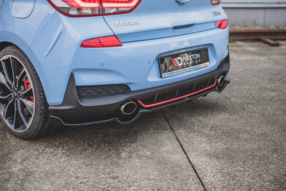 Mittlerer Cup Diffusor DTM Look Heck Ansatz für Hyundai I30 N Mk3 Hatchback schwarz Hochglanz