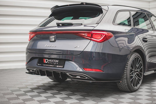 Diffusor Heck Ansatz V.1 für Seat Leon Mk4 schwarz Hochglanz
