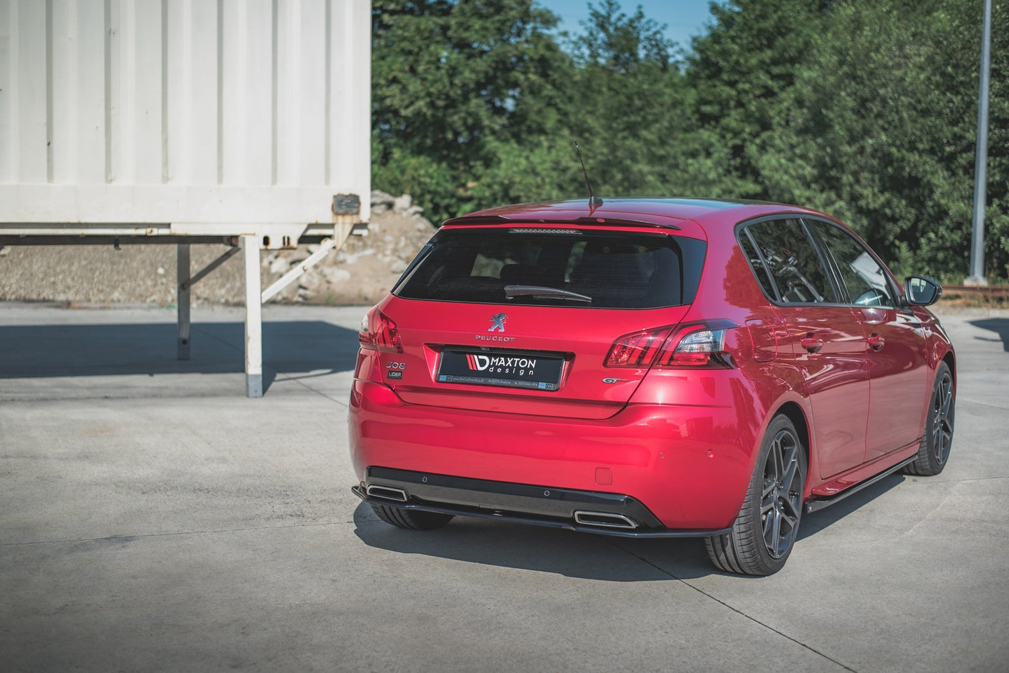 Heckansatz Peugeot 308 GT Mk2 Facelift schwarz Hochglanz
