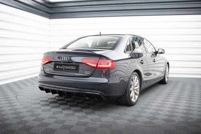 Diffusor Heck Ansatz für Audi A4 B8 Facelift (Doppelauspuff li.)