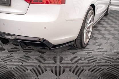 Heck Ansatz Flaps Diffusor für Audi A5 Coupe 8T Facelift schwarz Hochglanz