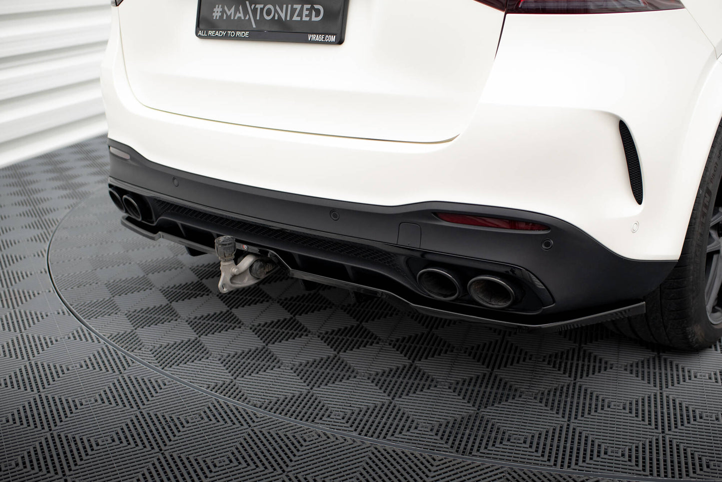 Mittlerer Cup Diffusor DTM Look Heck Ansatz für Mercedes-AMG GLE 53 / 63 W167 / W167 Facelift schwarz Hochglanz