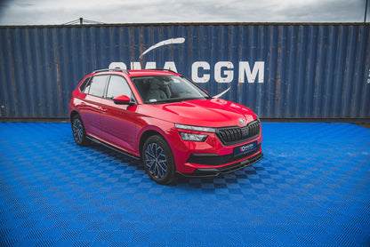 Front Ansatz V.1 für Skoda Kamiq Mk1 schwarz Hochglanz