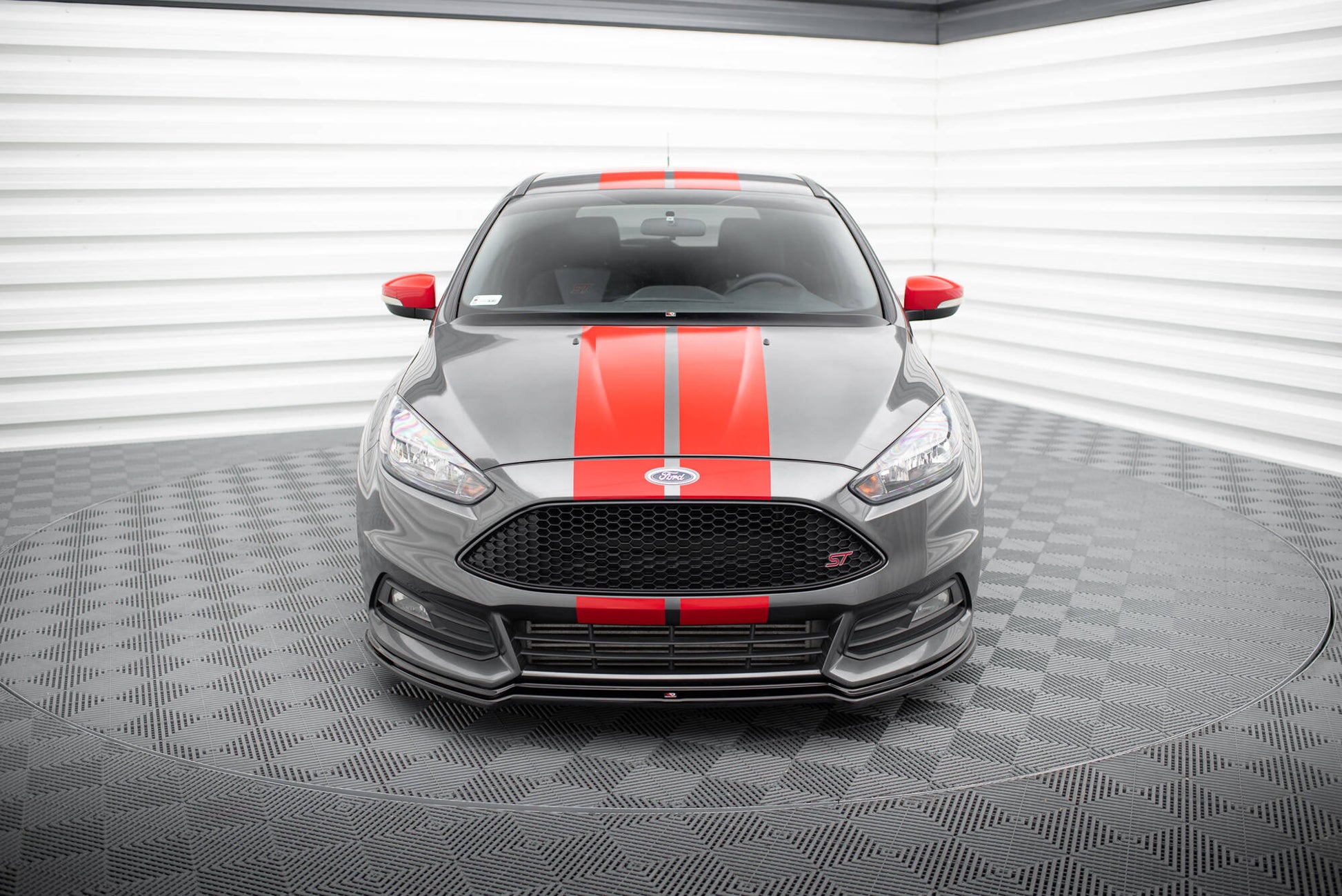 Front Ansatz V.3 für Ford Focus ST Mk3 FL schwarz Hochglanz