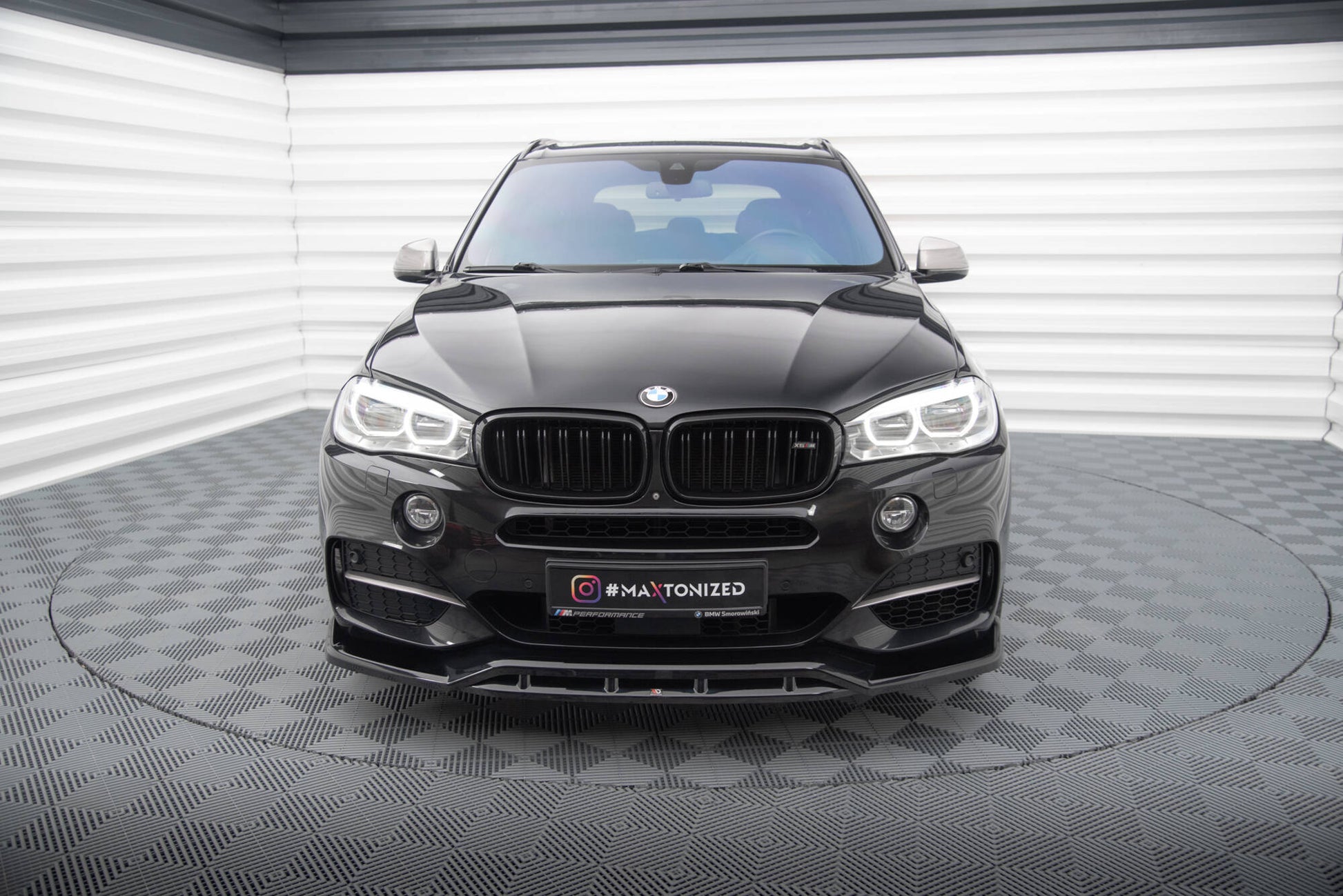 Front Ansatz V.3 für BMW X5 M-Paket F15 schwarz Hochglanz