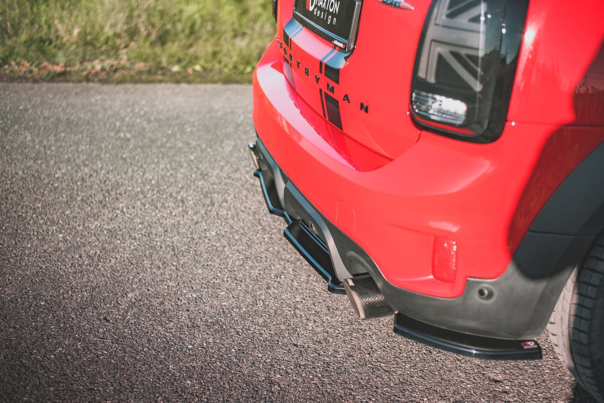 Heck Ansatz Flaps Diffusor für Mini Countryman Mk2 F60 JCW schwarz Hochglanz