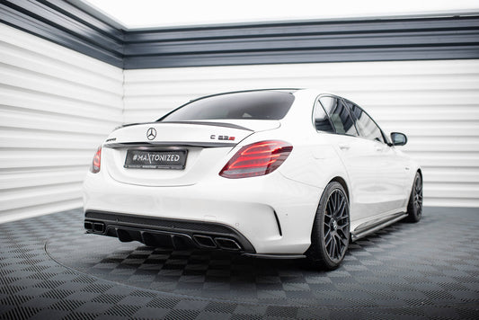 Diffusor Heck Ansatz für Mercedes C-Klasse S205 63 AMG  schwarz Hochglanz