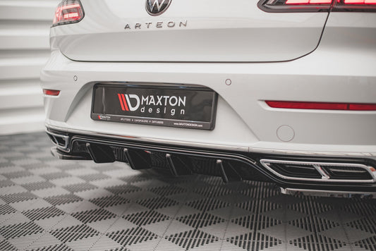 Diffusor Heck Ansatz für VW Arteon R-Line Facelift schwarz Hochglanz