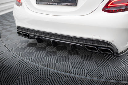 Diffusor Heck Ansatz für Mercedes C-Klasse S205 63 AMG  schwarz Hochglanz
