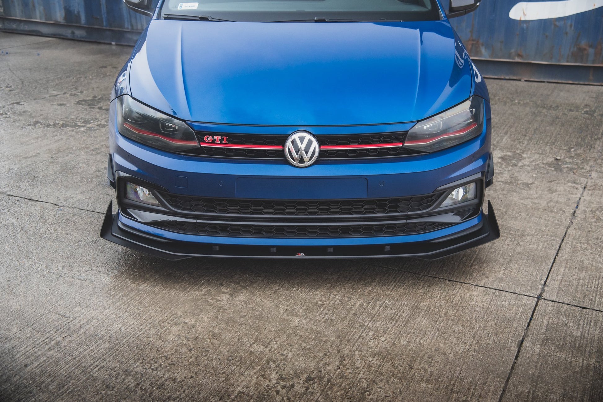 Street Pro Front Ansatz für + Flaps für VW Polo GTI Mk6 schwarz Hochglanz