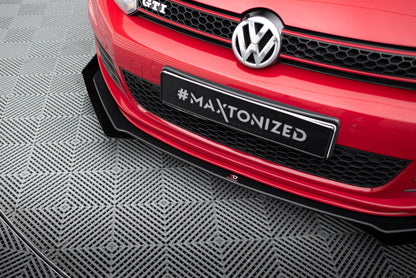 Street Pro Front Ansatz für V.3 +Flaps für Volkswagen Golf GTI Mk6 schwarz Hochglanz