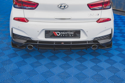 Heck Ansatz Flaps Diffusor V.4 für Hyundai I30 N Mk3 Hatchback schwarz Hochglanz