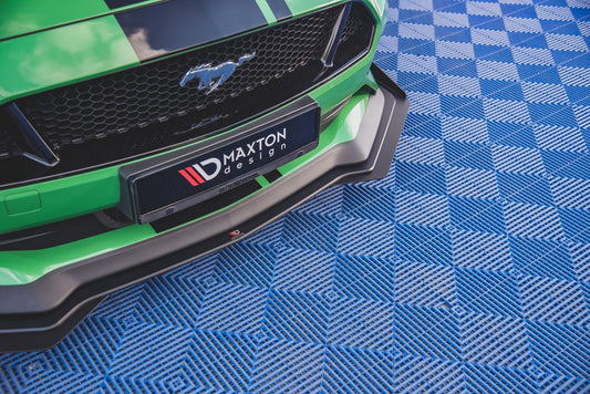 Street Pro Front Ansatz für V.1 für  + Flaps Ford Mustang GT Mk6 Facelift schwarz Hochglanz