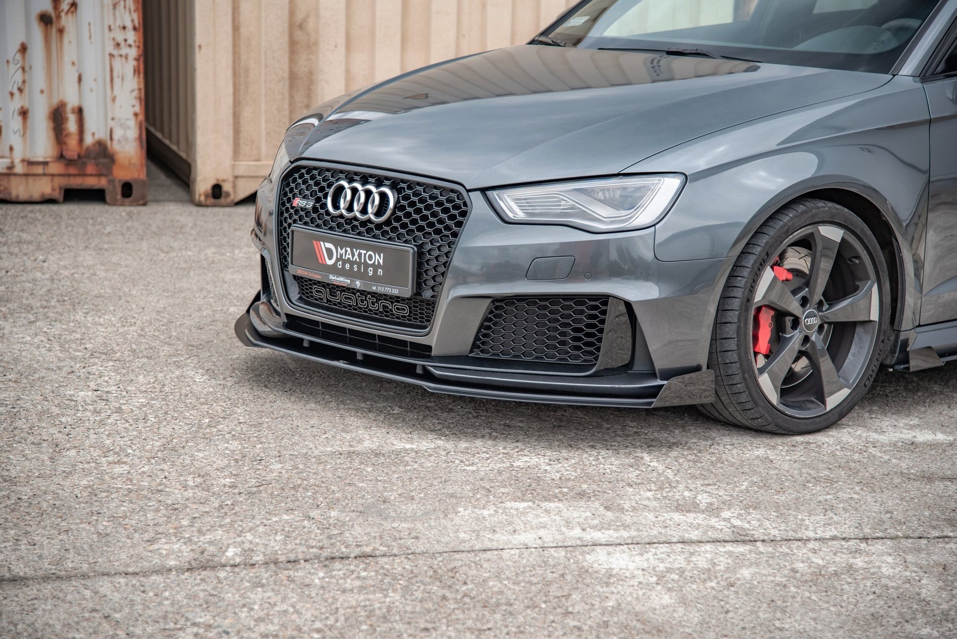 Street Pro Front Ansatz für + Flaps für Audi RS3 8V Sportback schwarz Hochglanz
