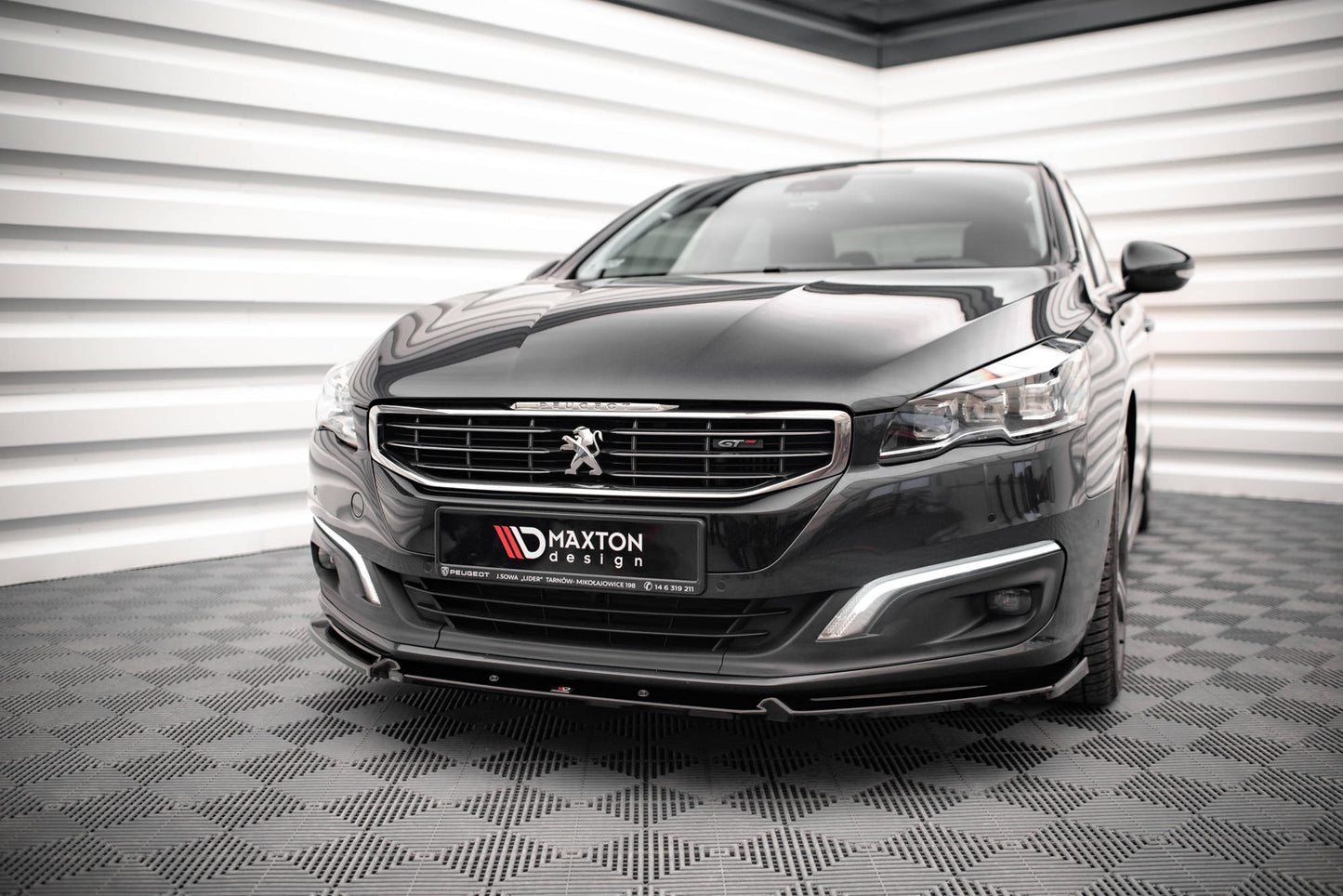 Front Ansatz V.1 für Peugeot 508 GT Mk1 Facelift schwarz matt