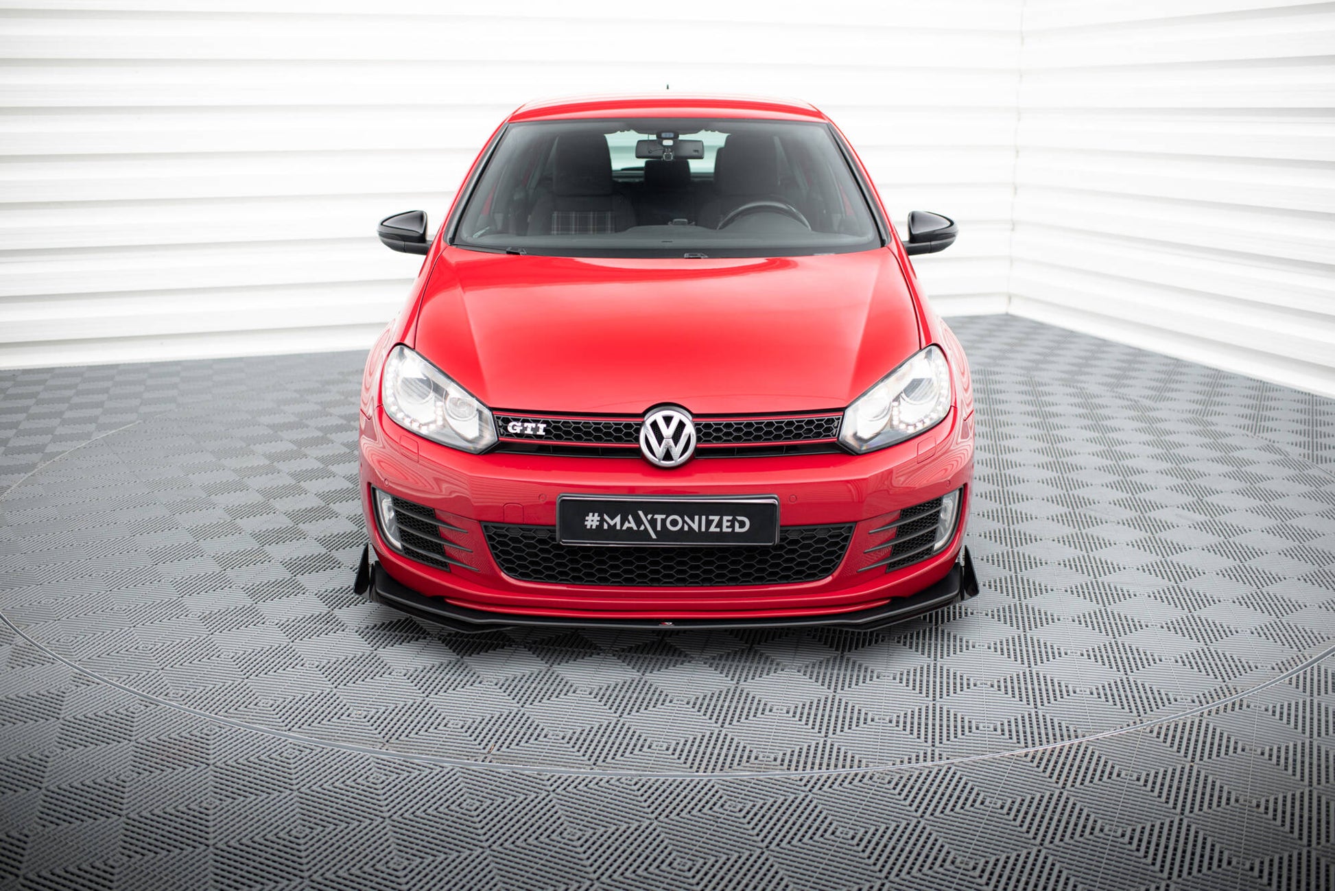 Street Pro Front Ansatz für V.3 + Flaps für VW Golf GTI Mk6 schwarz Hochglanz