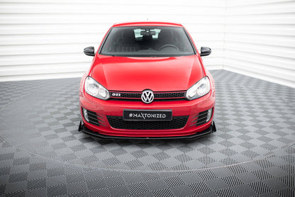 Street Pro Front Ansatz für V.3 +Flaps für Volkswagen Golf GTI Mk6 schwarz Hochglanz