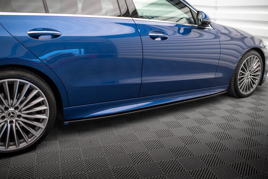 Seitenschweller Ansatz für Mercedes-Benz C AMG-Line / 43 AMG W206 schwarz Hochglanz