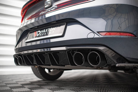 Diffusor Heck Ansatz + Endrohre für Seat Leon FR Hatchback Mk4