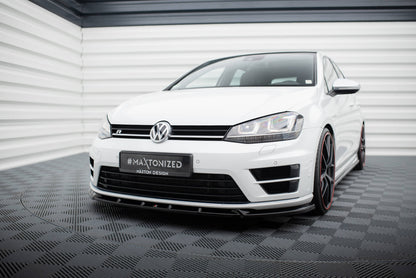 Front Ansatz V.5 für VW Golf R / R-Line Mk7 schwarz Hochglanz