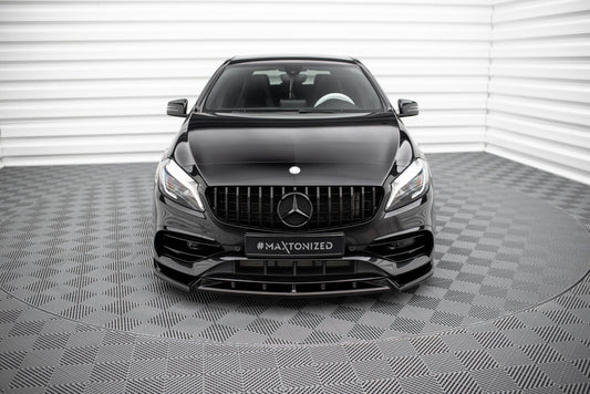 Front Ansatz V.2 für Mercedes-Benz A AMG-Line W176 Facelift schwarz Hochglanz