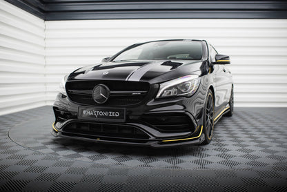 Front Ansatz V.4 für Mercedes-AMG CLA 45 Aero C117 Facelift schwarz Hochglanz