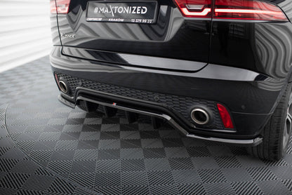Mittlerer Cup Diffusor DTM Look Heck Ansatz für Jaguar E-Pace R-Dynamic Mk1 schwarz Hochglanz