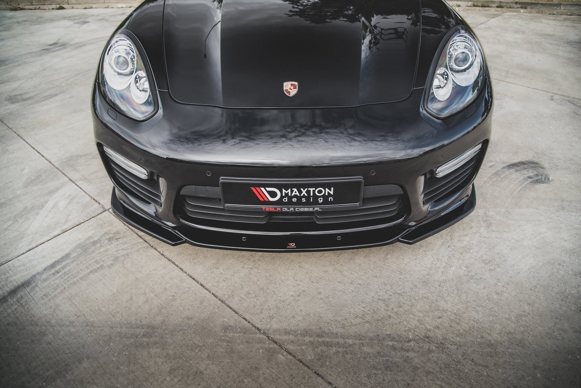Front Ansatz V.2 für Porsche Panamera Turbo 970 Facelift schwarz Hochglanz