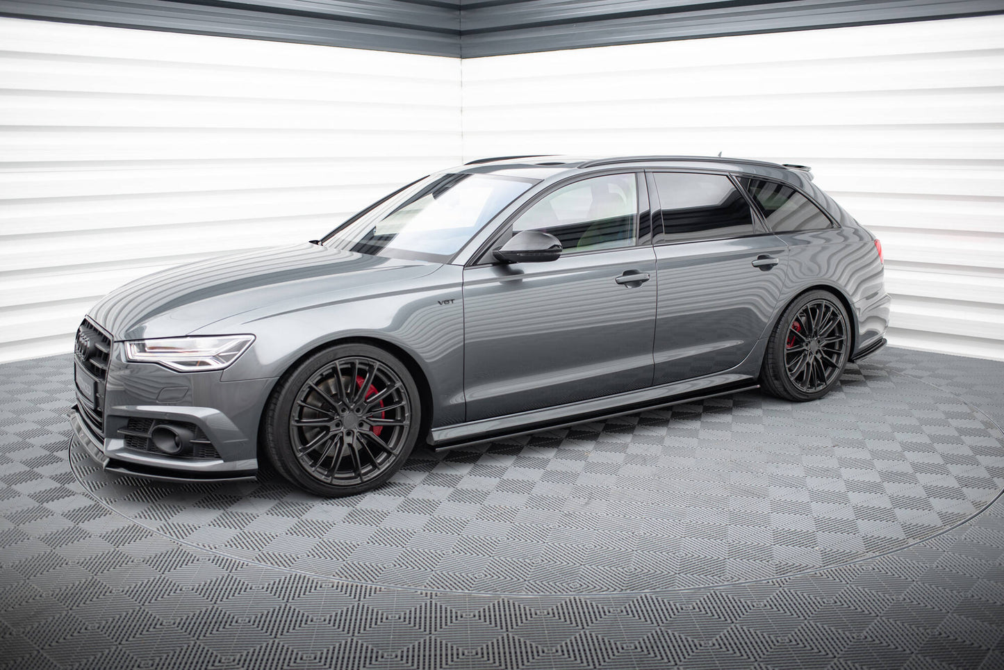 Seitenschweller Ansatz für V.1 für Audi A6 / A6 C7 S-line/ S6 C7 Facelift schwarz Hochglanz