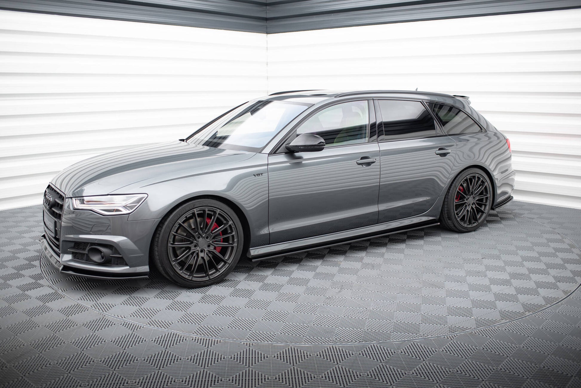 Seitenschweller Ansatz für V.1 für Audi A6 / A6 C7 S-line/ S6 C7 Facelift schwarz Hochglanz