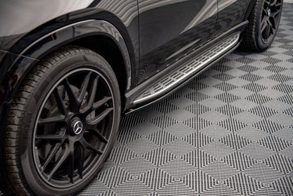Seitenschweller Ansatz für Mercedes-AMG / AMG-Line GLE Coupe  C167 / C167 Facelift schwarz Hochglanz
