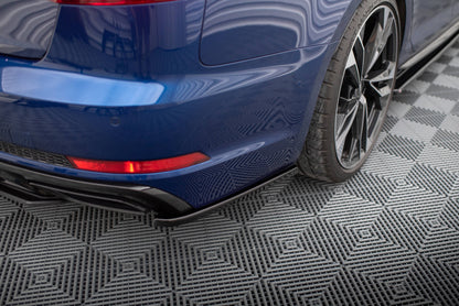 Heck Ansatz Flaps Diffusor für Audi A4 Competition B9  schwarz Hochglanz