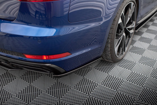 Heck Ansatz Flaps Diffusor für Audi A4 Competition B9  schwarz Hochglanz