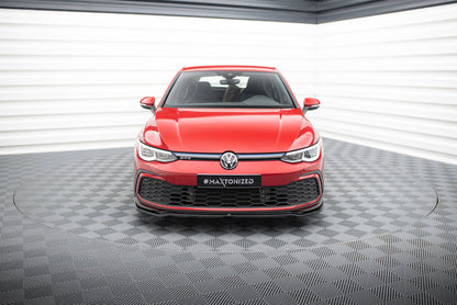 Front Ansatz V.4 für VW Golf GTI / GTE / GTD / R-Line Mk8 schwarz Hochglanz