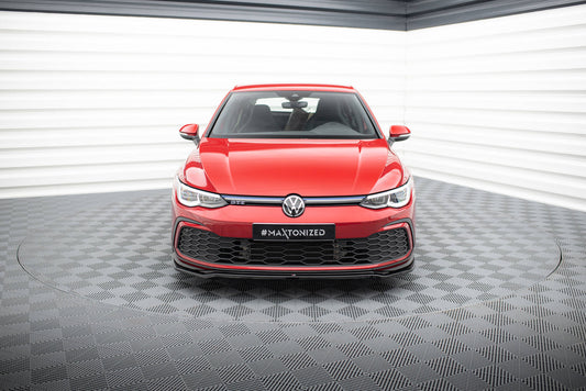 Front Ansatz V.4 für VW Golf GTI / GTE / GTD / R-Line Mk8 schwarz Hochglanz