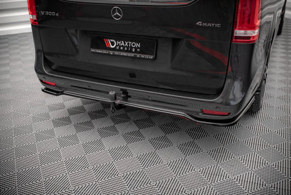 Mittlerer Cup Diffusor DTM Look Heck Ansatz für Mercedes-Benz V-Klasse AMG-Line W447 Facelift schwarz Hochglanz