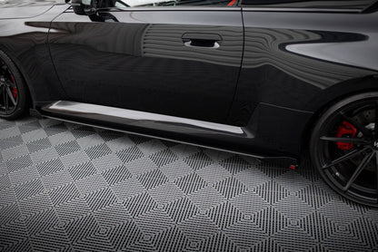 Street Pro Seitenschweller Ansatz für V.1 + Flaps für BMW M2 G87 schwarz Hochglanz
