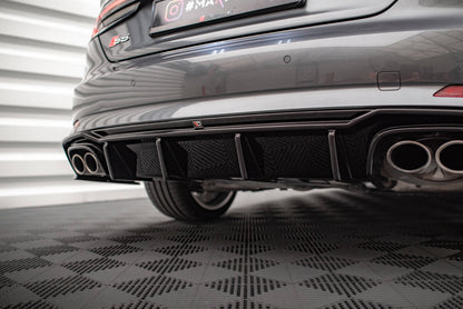 Diffusor Heck Ansatz für Audi S5 F5 Coupe / Sportback schwarz Hochglanz