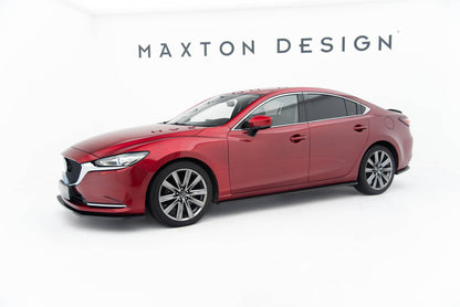 Seitenschweller Ansatz für Mazda 6 Limousine Mk3 Facelift schwarz Hochglanz