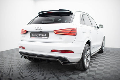 Mittlerer Cup Diffusor DTM Look Heck Ansatz für Audi Q3 S-line 8U schwarz Hochglanz