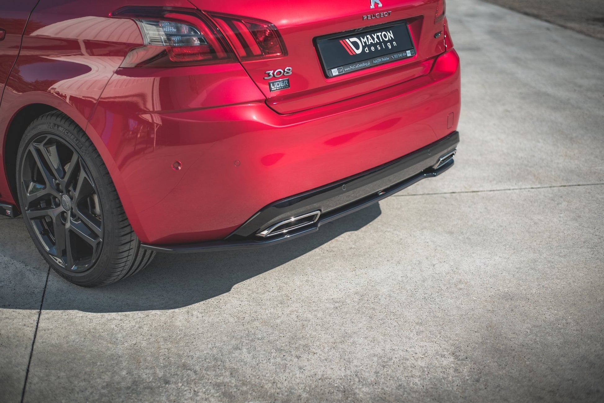Heckansatz Peugeot 308 GT Mk2 Facelift schwarz Hochglanz