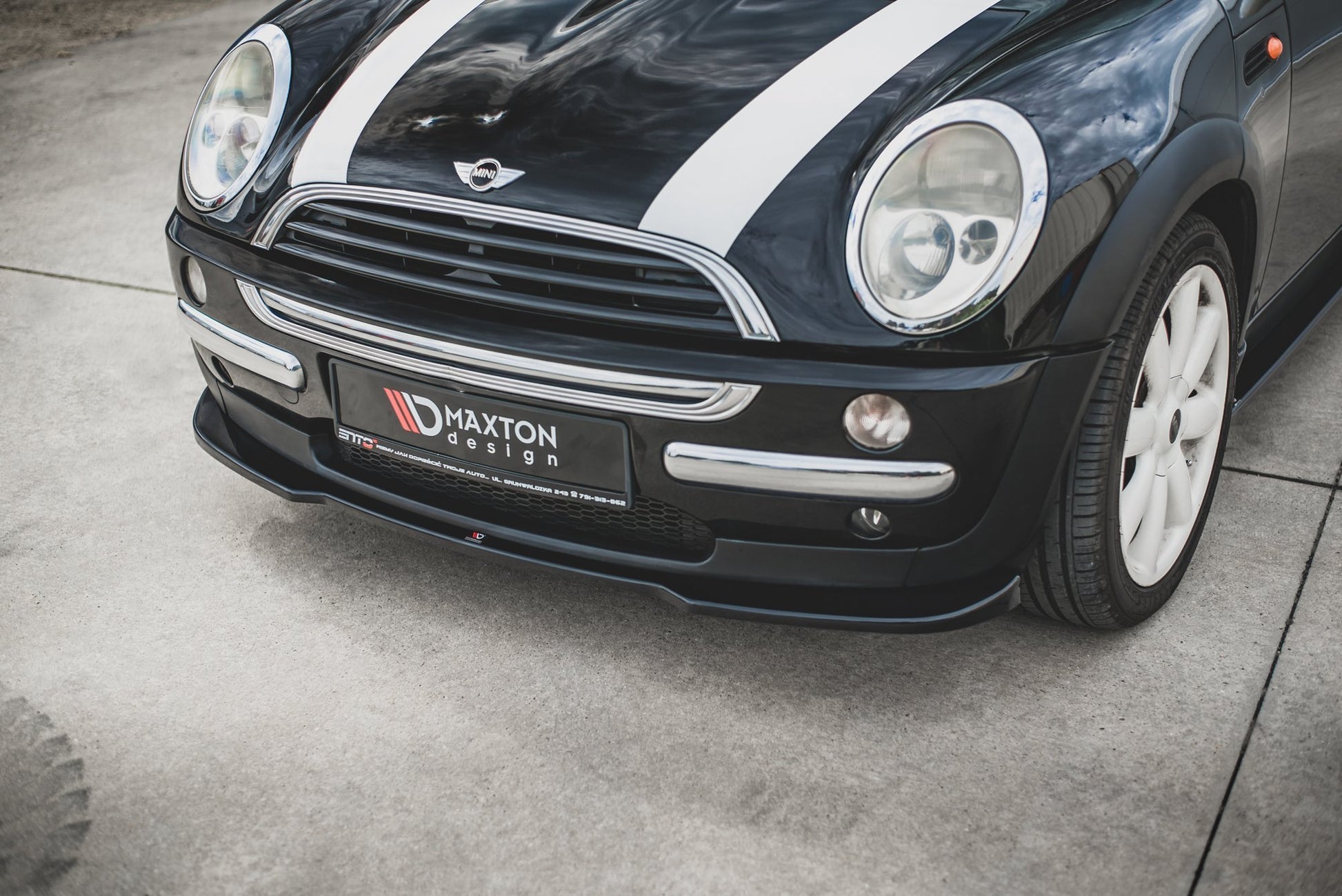 Front Ansatz für Mini Cooper / One R50  schwarz Hochglanz