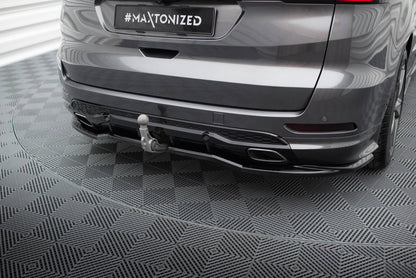 Mittlerer Cup Diffusor DTM Look Heck Ansatz für Ford S-Max ST-Line Mk2 schwarz Hochglanz